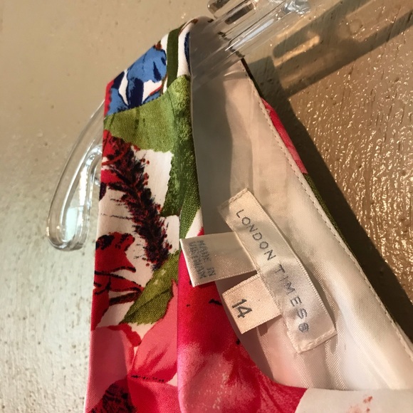 London Times pink/white flowered dress size 14 - Picture 5 of 5